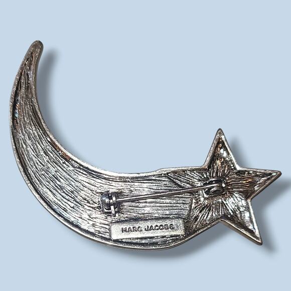 Marc Jacobs Rare Brooch Pin Rhinestone Rainbow Shooting Star - Picture 9 of 10